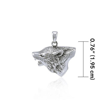 Howling Wolf Sterling Silver Pendant TP812